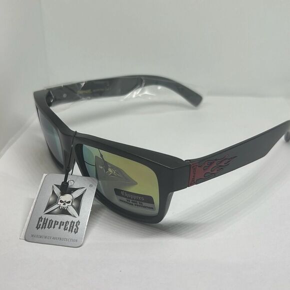 Choppers Biker Flame Mirrored Sunglasses - Picture 1 of 3